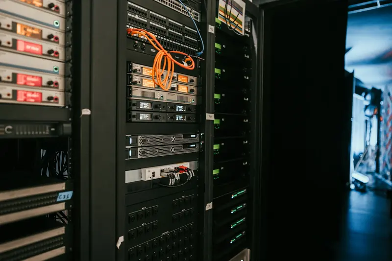 Rack of servers in a data center